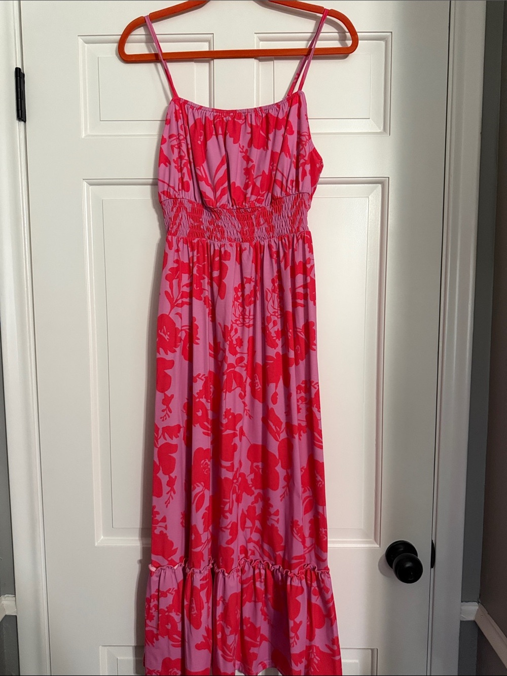 Grace Karin Pink and Red Floral Maxi Dress